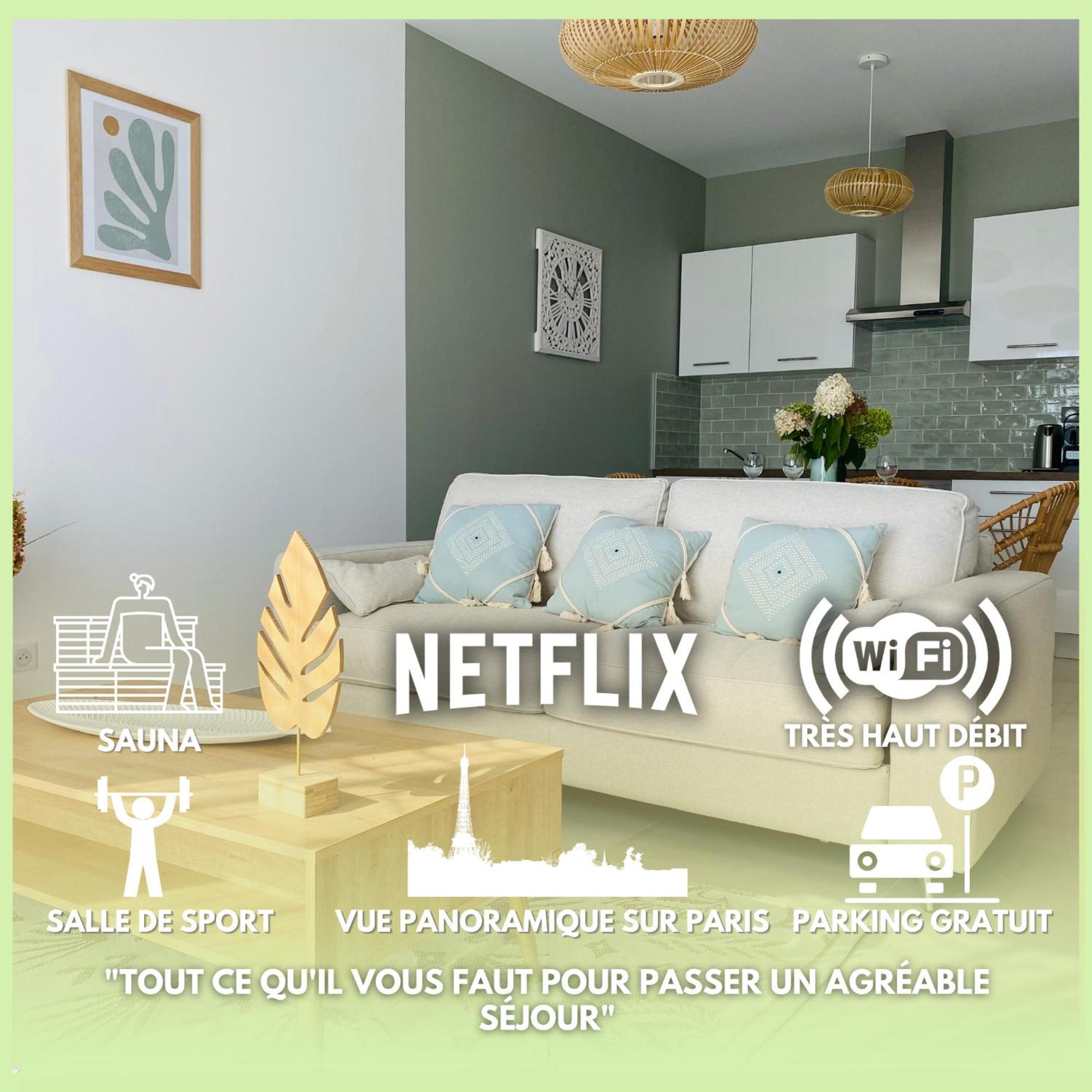 La Villa Perchee Calme, Sauna, Parking Prive Saint-Prix  Luaran gambar